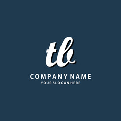 Initial TB white color logo template 