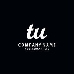 Initial TU white color logo template 