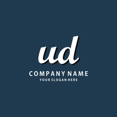 Initial UD white color logo template 