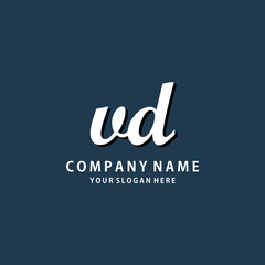 Obraz premium Initial VD white color logo template 