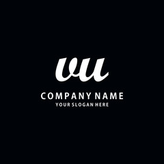 Initial VU white color logo template 