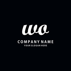 Initial WO white color logo template 