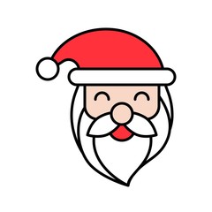 Obraz na płótnie Canvas Santa claus face, Christmas day related filled icon