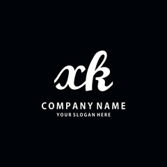 Initial XK white color logo template 