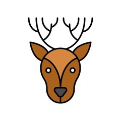 Reindeer face, Christmas day related filled icon