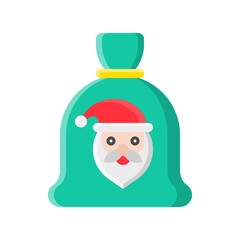 Santa claus gift bag, Christmas day related flat icon