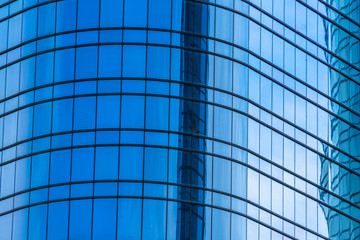 Close-Up of Modern Office Buildings in city of China.