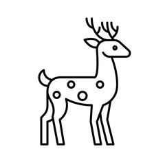 Reindeer vector, Christmas day related line icon