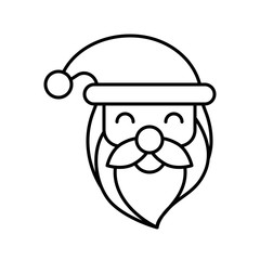 Fototapeta premium Santa claus face, Christmas day related line icon