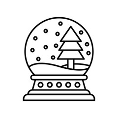 Christmas crystal ball, Christmas day related line icon