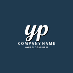 Initial YP white color logo template 