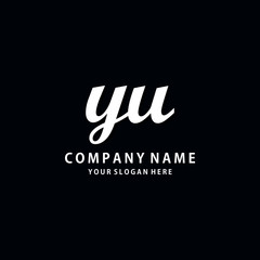 Initial YU white color logo template 