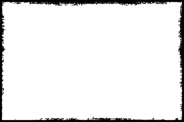 Black frame hand drawn on white background. Paint strokes with a dry brush