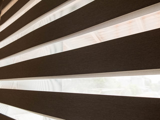 Horizontal striped curtains made from natural material