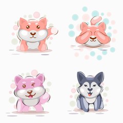 Cute Dog Mascot Cartoon Design Vector