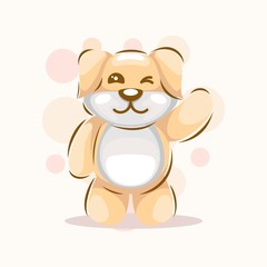 Cute Dog Mascot Cartoon Design Vector