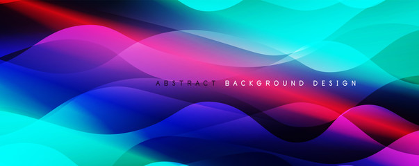 Trendy simple fluid color gradient abstract background with dynamic wave line effect. Vector Illustration For Wallpaper, Banner, Background, Card, Book Illustration, landing page