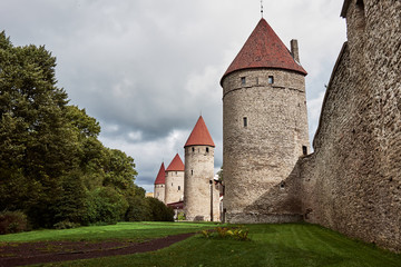 Fototapeta na wymiar Tallinn Town Wall and Towers, Estonia