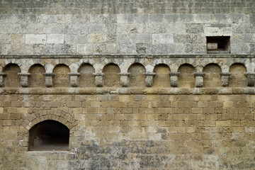 Wall of Svevo Castle in Bari