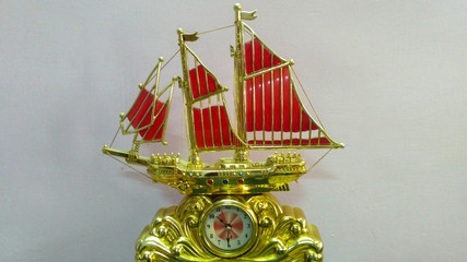Boat clock on white background