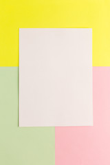 white sheet on a colored abstract background