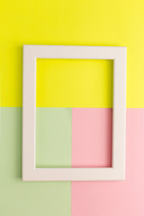 white frame on a colored abstract background