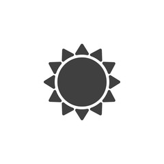 Heat mode button vector icon. Solar, sun filled flat sign for mobile concept and web design. Air Heating system glyph icon. Summer symbol, logo illustration. Vector graphics