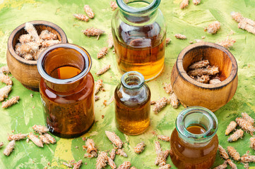 Bottles of tincture of pine buds