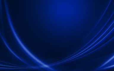 Dark abstract background with neon lines, glow. Blue blurred background, light effects.