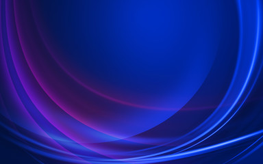 Dark abstract background with neon lines, glow. Blue blurred background, light effects.