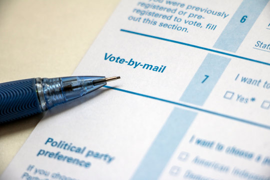 Vote by Mail form with pencil