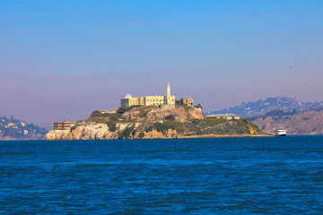 Fototapeta na wymiar Island of Alcatraz in the Bay of San Francisco