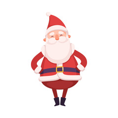 Funny Santa Claus, Cute Christmas and New Year Character, Winter Holidays Design Element Vector Illustration