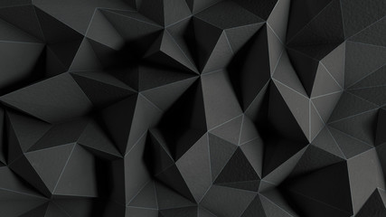 Fototapeta premium Abstract black background with polygonal shapes