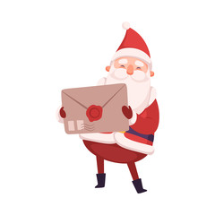 Funny Santa Claus, Cute Christmas and New Year Character, Winter Holidays Design Element Vector Illustration