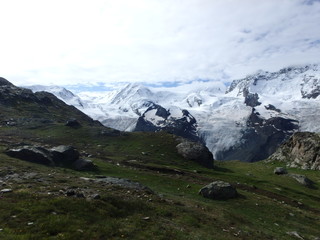 Fototapeta na wymiar Landscape of European alps (around Zermatt and Matterhorn, Switzerland)