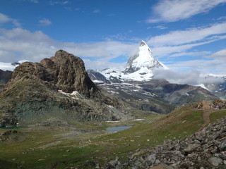Fototapeta na wymiar Landscape of European alps (around Zermatt and Matterhorn, Switzerland)