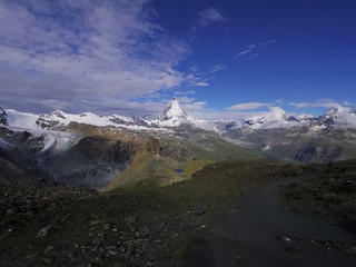 Landscape of European alps (around Zermatt and Matterhorn, Switzerland)