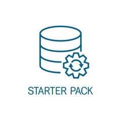 Starter package. New business. Vector linear icon isolated on white background.