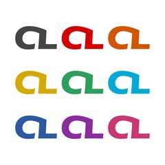 CL logo letters color icon set isolated on white background