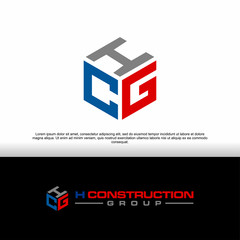 initials HCG for construction companies, the letter CG stands for construction group, logo