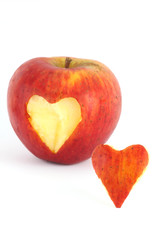 Obraz na płótnie Canvas heart on apple