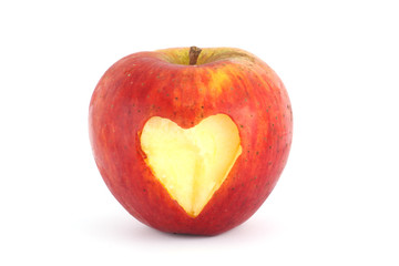 Fototapeta na wymiar heart on apple