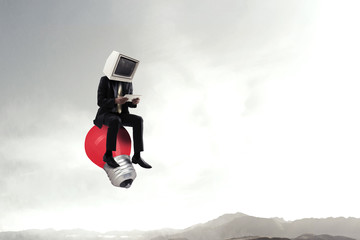 Old and modern technologies. Mixed media