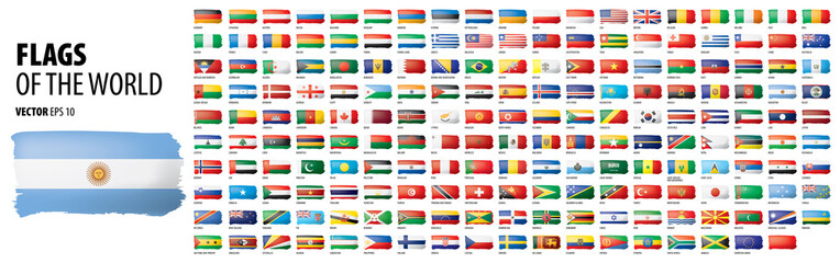 National flags of the countries. Vector illustration on white background