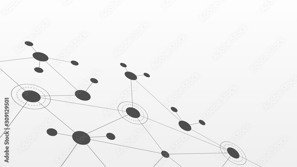 Poster Abstract geometric connect lines and dots.Simple technology graphic background.Illustration Vector design Network and Connection concept.