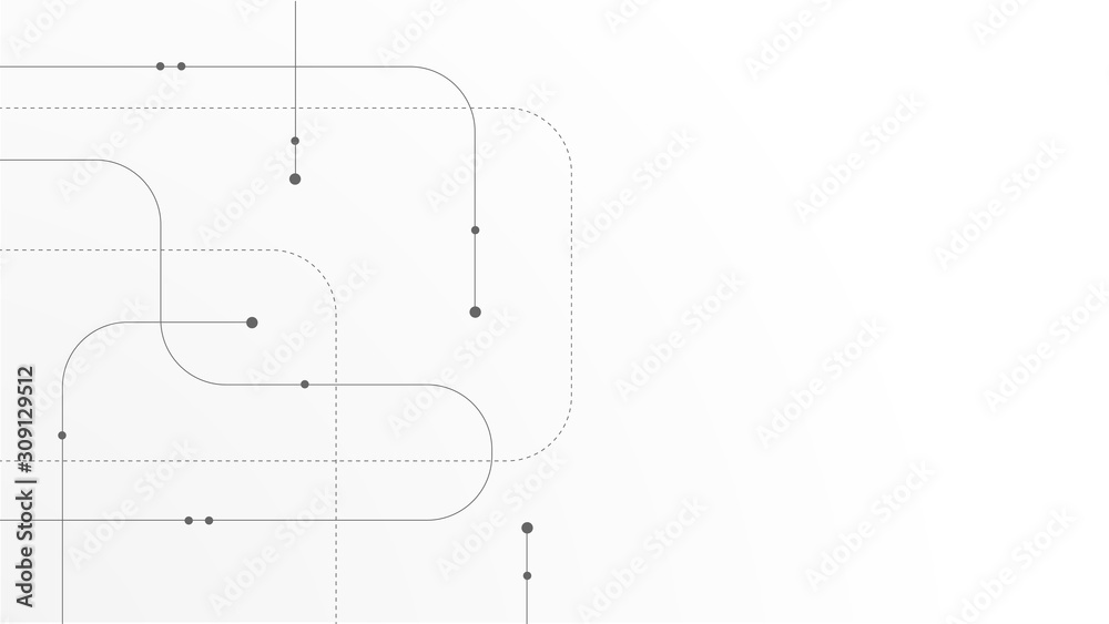 Poster Abstract geometric Circuit connect lines and dots.Simple technology graphic background.Illustration Vector design Network technology and Connection concept.