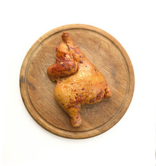 smoked chicken on a white background