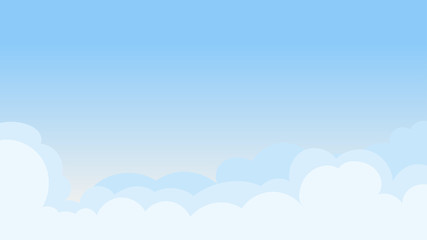 Landscape blue sky and white clouds on sunny day.Cartoon concetp.Vector illustration