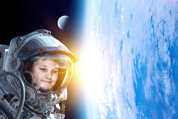 Exploring outer space. Mixed media